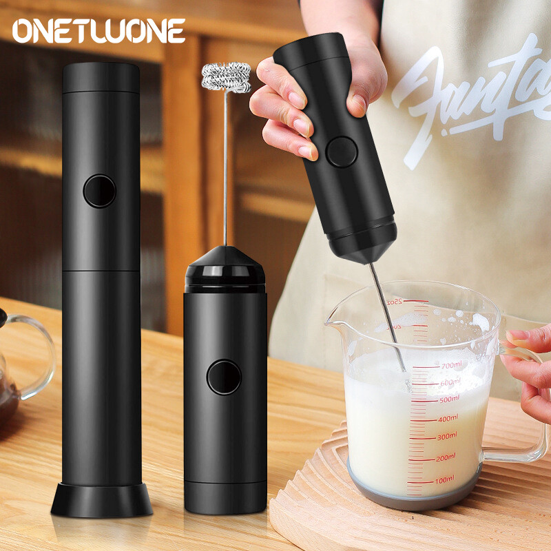 Onetwone Máy Tạo Bọt Sữa Máy Pha Cà Phê Cappuccino Latte Máy Đánh Trứng Máy Tạo Bọt Bằng Điện Máy Đánh Trứng Cầm Tay Bằng Thép Không Gỉ 304 Kèm Hộp