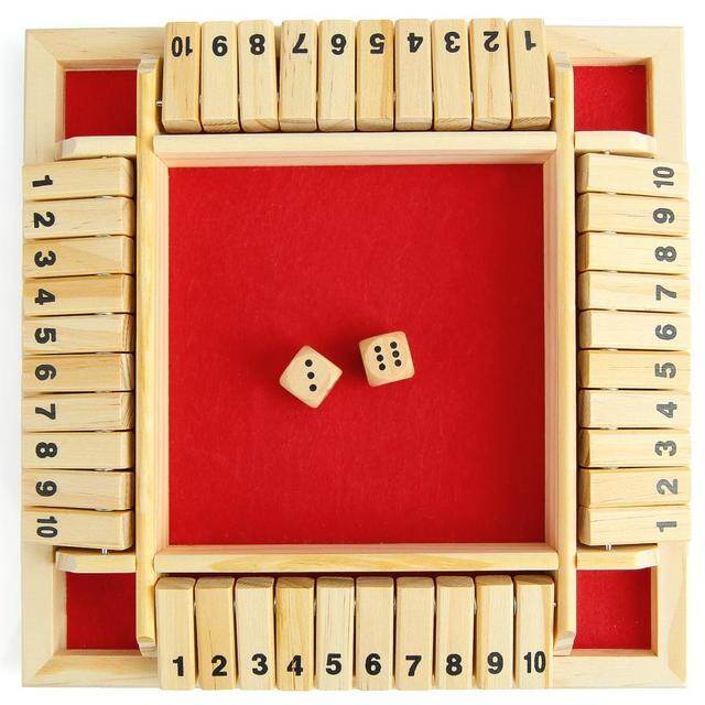 Dice trò chơi với bàn cờ Học Số 2-4 Người Chơi 10 Số Cổ Điển Dice Borad hộp trò chơi tiệc KTV Thanh xúc xắc bằng gỗ Shut-The-Box Trò Chơi