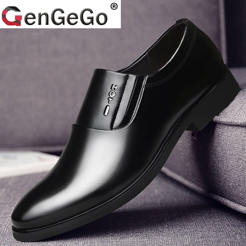 Thương Hiệu GenGeGo Giày Da Đế Cao Su Thời Trang Mới Giày Da Nam Trang Trọng Giày Nam Thoáng Khí Công Sở
