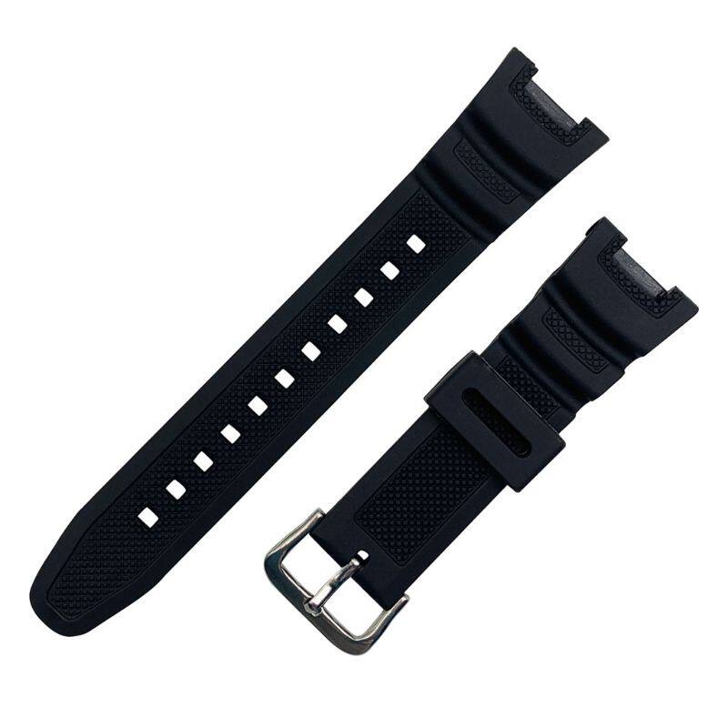 Dây Đeo Đồng Hồ Silicon, Dây Đeo Cổ Tay Thể Thao Thoáng Khí Khóa Inox, Dành Cho C Asio SGW-100