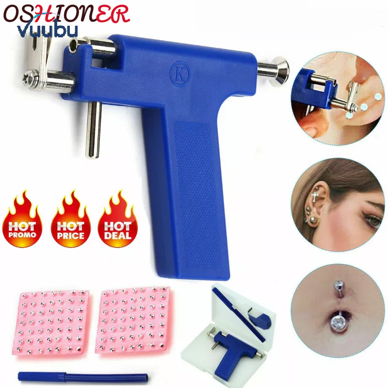 Vuubu oshioner xỏ lỗ rốn tai mũi cơ thể, dụng cụ có khuyên tai bộ dụng cụ xỏ lỗ tai vô trùng dùng một lần với 98 chiếc trang sức khuyên tai