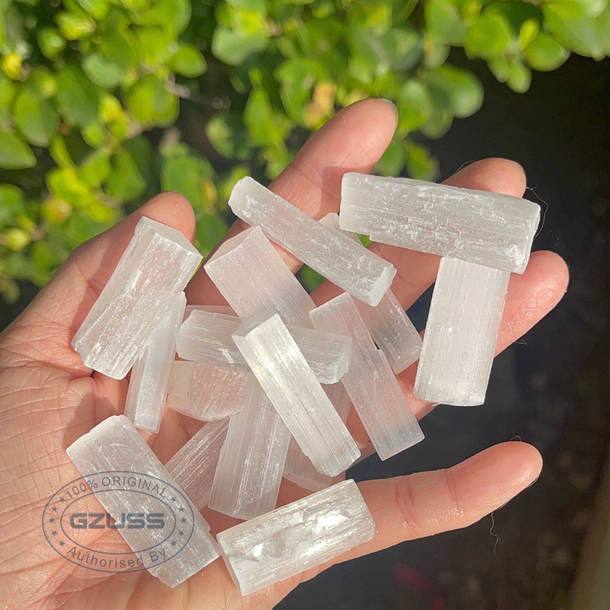 3-4cm Raw Selenite Stone Raw Selenite Crystal Wand - Raw Selenite Wand Selenite Chunk