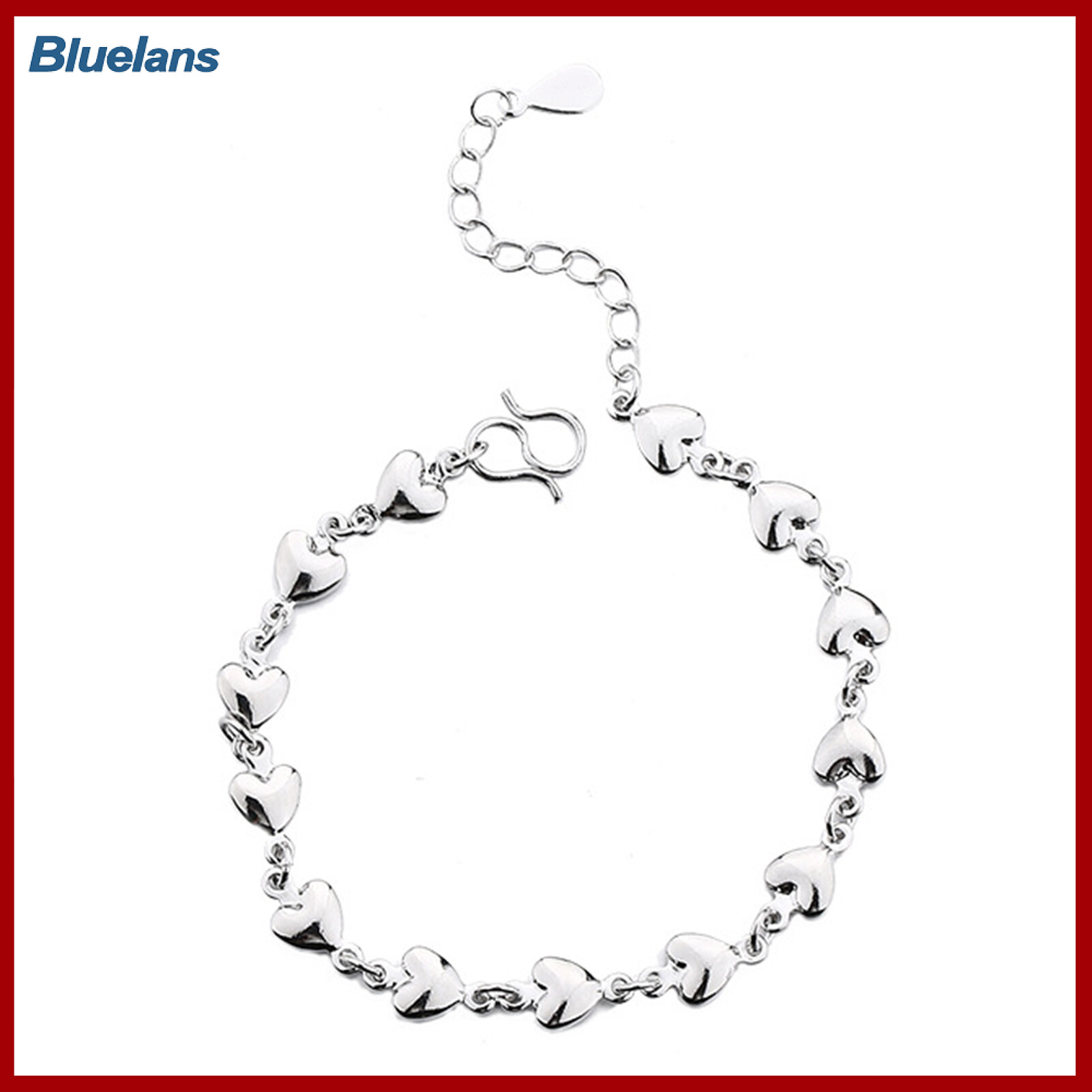 Bluelans®Phụ Nữ Vòng Đeo Tay Có Thể Điều Chỉnh Ngọt Ngào Lãng Mạn Sáng Ánh Tất Cả Các trang trí phù hợp Món Quà Sinh Nhật Đầy Đủ hình trái tim tình yêu Chuỗi vòng đeo tay trang sức quyến rũ Cho Hẹn Hò