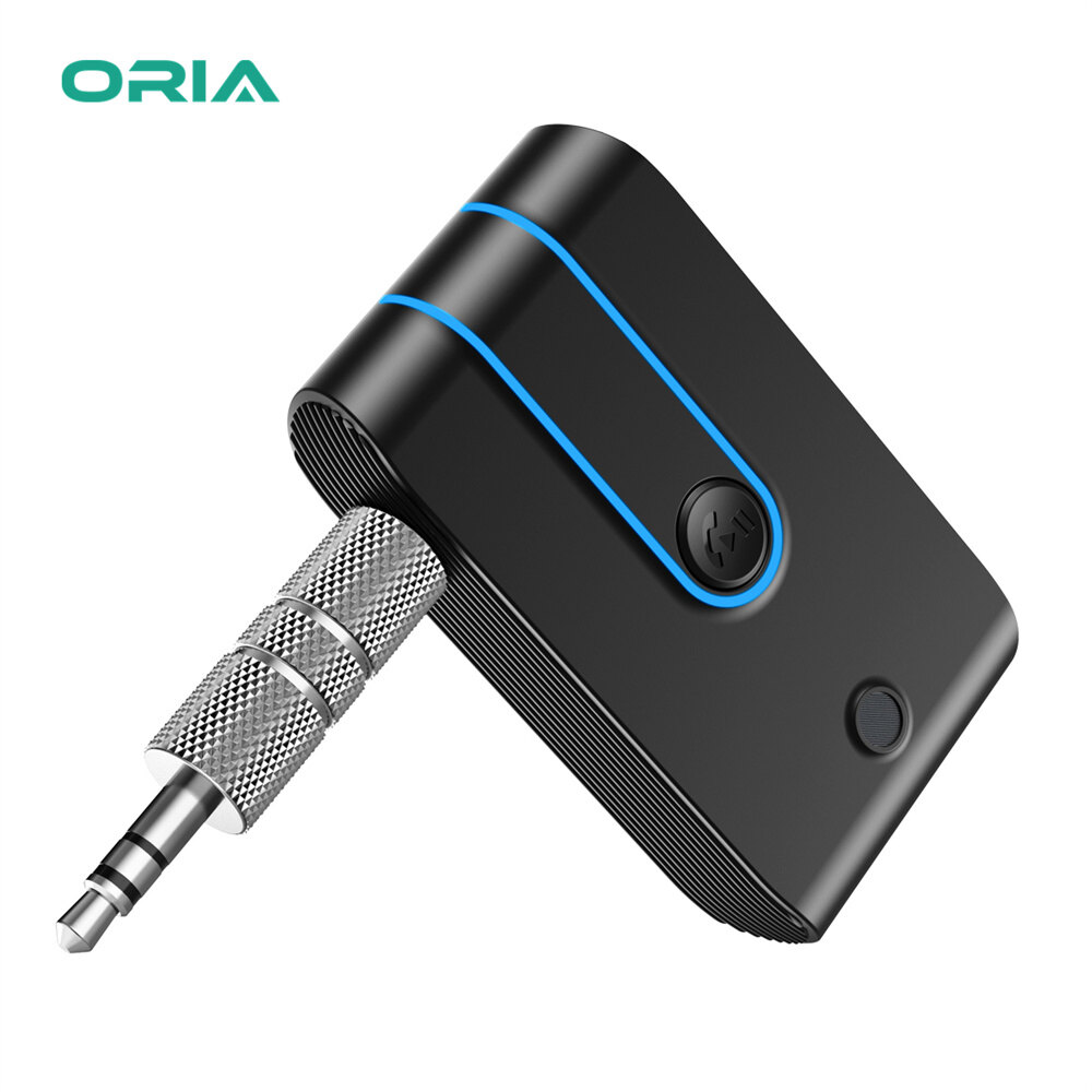 ORIA Đầu Thu Bluetooth Cho Ô Tô 5.0 Xe Không Dây Transmitter 3.5Mm Jack AUX Thiết Bị Thu Nhận Nhạc Âm Thanh Với Mic Rảnh Tay Âm Lượng Có Thể Điều Chỉnh