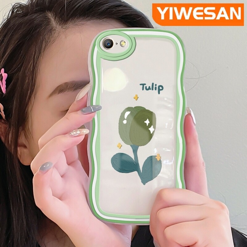 Ốp lưng Yiwesan cho OPPO A57 2016 A39 Ốp bảo vệ nhẹ nhàng đơn giản Thiết kế mới hình hoa tulip màu x