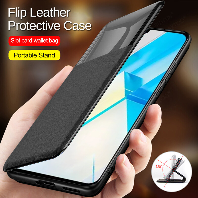 infinix hot 10 mirror flip cover