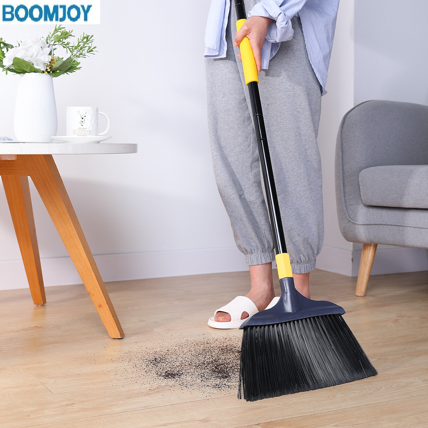 Heavy-Duty Broom for Outdoor Courtyard Garage Lobby Mall Market Floor Kitchen Room Office Pet Hair Rubbish Cleaning ราคา 271 บาท*ส่งฟรี
