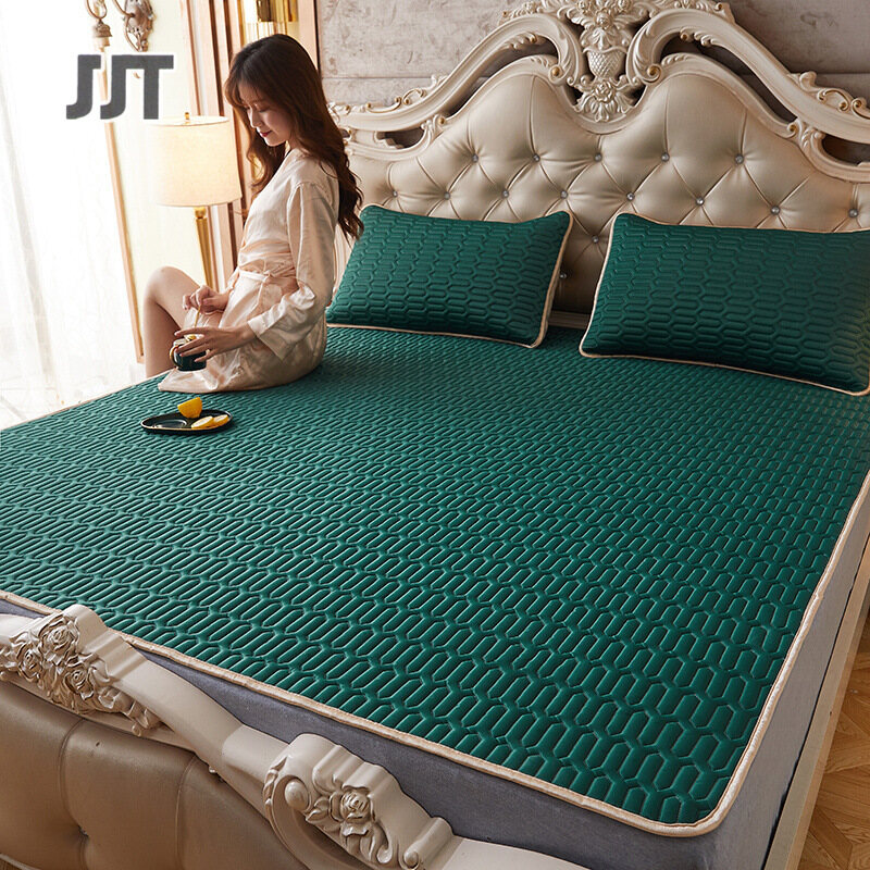 JJT [Miễn Phí Vận Chuyển]Bộ thảm cao su Thái Lan của ba ký túc xá sinh viên đơn gấp đôi miếng lót vải su đệm mềm giặt máy.