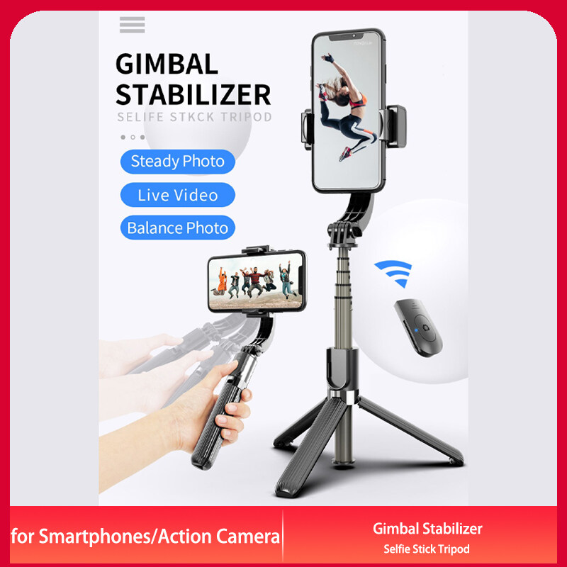 LENUO 3 in 1 ไม้เซลฟี่ ขาตั้งโทรศัพท์  Handheld Stabilizer Selfie Stick Tripod with Remote Holder Selfie Stand for Realme 7 Pro iPhone 12 Pro Max iPhone 12 mini Samsung S20 FE Note 20 Ultra Mi Poco X3 NFC Note 9 Pro 9s