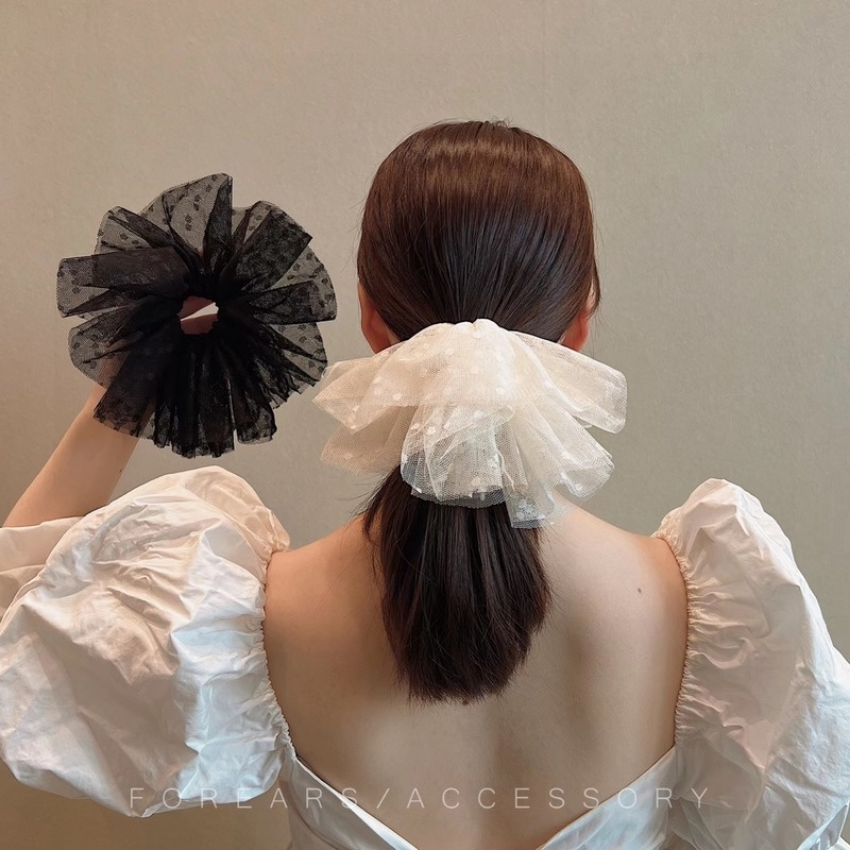Dây buộc tóc lưới vải voan vòng ruột lớn lưới dây buộc tóc cao cấp thời trang dây buộc tóc đuôi ngựa cá tính cho nữ dây buộc tóc voan phụ kiện tóc phổ biến