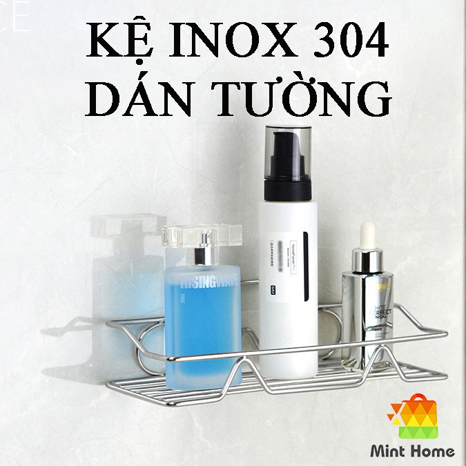 Kệ nhà tắm inox 304 dán tường, kệ nhà bếp treo tường để đồ đa năng