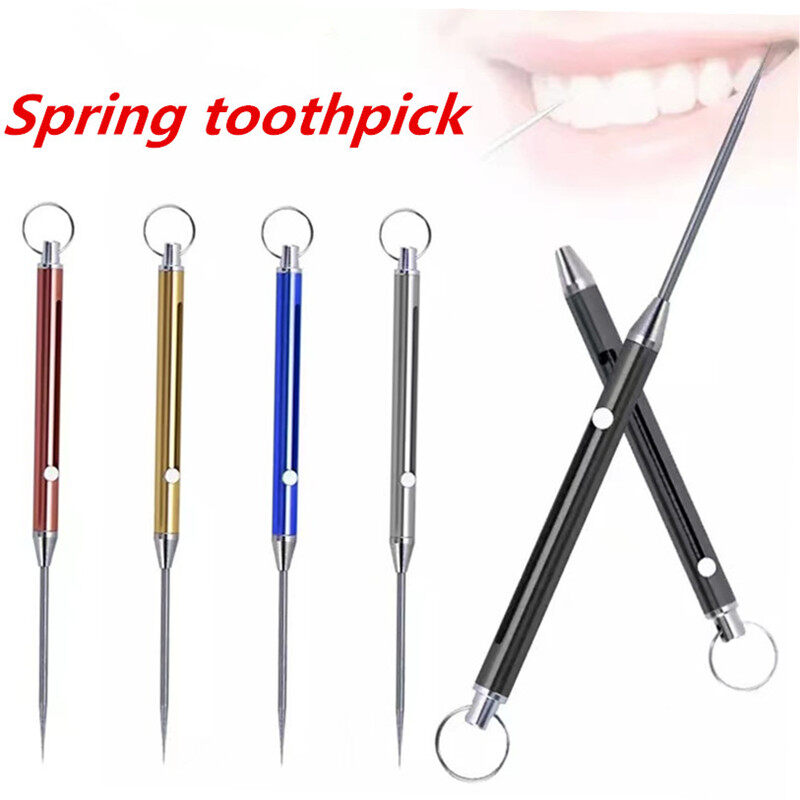 Titanium Alloy Fruit Pick Tooth Pick Gift Retractable Toothpick Portable High Strength
