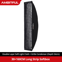 AMBITFUL Hộp Mềm 120 Hình Bát Giác Hình Chữ Nhật 60X90Cm 22X90Cm 30X160Cm 35X Lưới Tổ Ong Cm 95Cm Cho Godox Aputure Yongnuo Khung Máy Ảnh Bowens Đèn Phòng Chụp Ảnh Có Thể Đổi Thành Ngàm Elinchrom Profoto