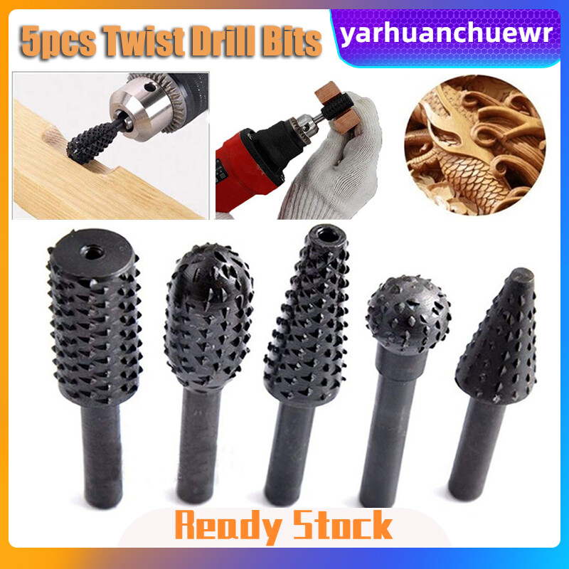 Bộ Mũi Khoan Xoắn 5 Cái/10 Cái Máy Đục Gỗ Giũa Để Khắc Mài Đánh Bóng Xoay Đánh Bóng