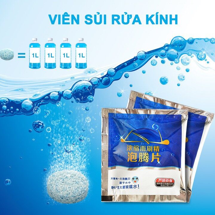 Nước rửa kính ô tô - viên sủi rửa kính ô tô - 1 viên