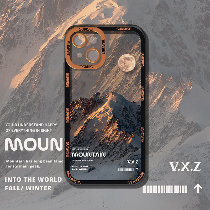 CrashStar Ốp Lưng Điện Thoại Mềm Chống Sốc Cho iPhone 14 13 12 11 Pro Max XS XR X 8 7 Plus + Ốp Lưng Điện Thoại Núi Tuyết Thời Trang Với Vỏ Bọc Toàn Bộ Ống Kính Bảo Vệ Máy Ảnh Ốp Lưng Điện Thoại Trong Suốt Bán Chạy Nhất