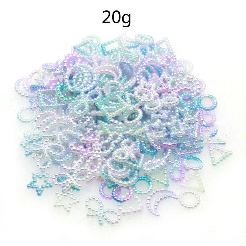 20G Chất Trám Nhựa Hình Sao Trăng Hỗn Hợp Khuôn Lắc Ngọc Trai Bằng Nhựa Dẻo Đáy Phẳng Hình Trái Tim Nơ Ngọc Trai ABS, Chất Độn Đồ Trang Sức