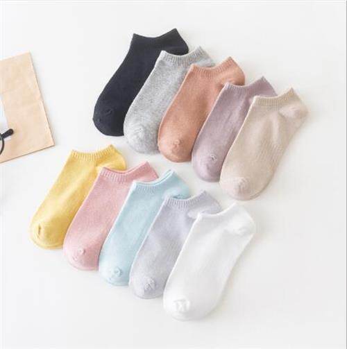 Vớ Thuyền Nữ Màu Kẹo Bông Khử Mùi Thể Thao Thường Ngày Vớ Mùa Hè Học Sinh Vớ Nữ Vớ Thuyền Ngọt Ngào Màu Rắn Nhẹ Miệng Vớ