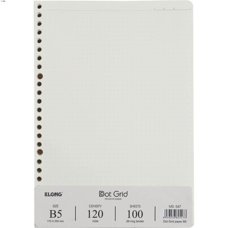 -ruột giấy refill sổ còng dot grid b5 - 100 tờ; ms: 547