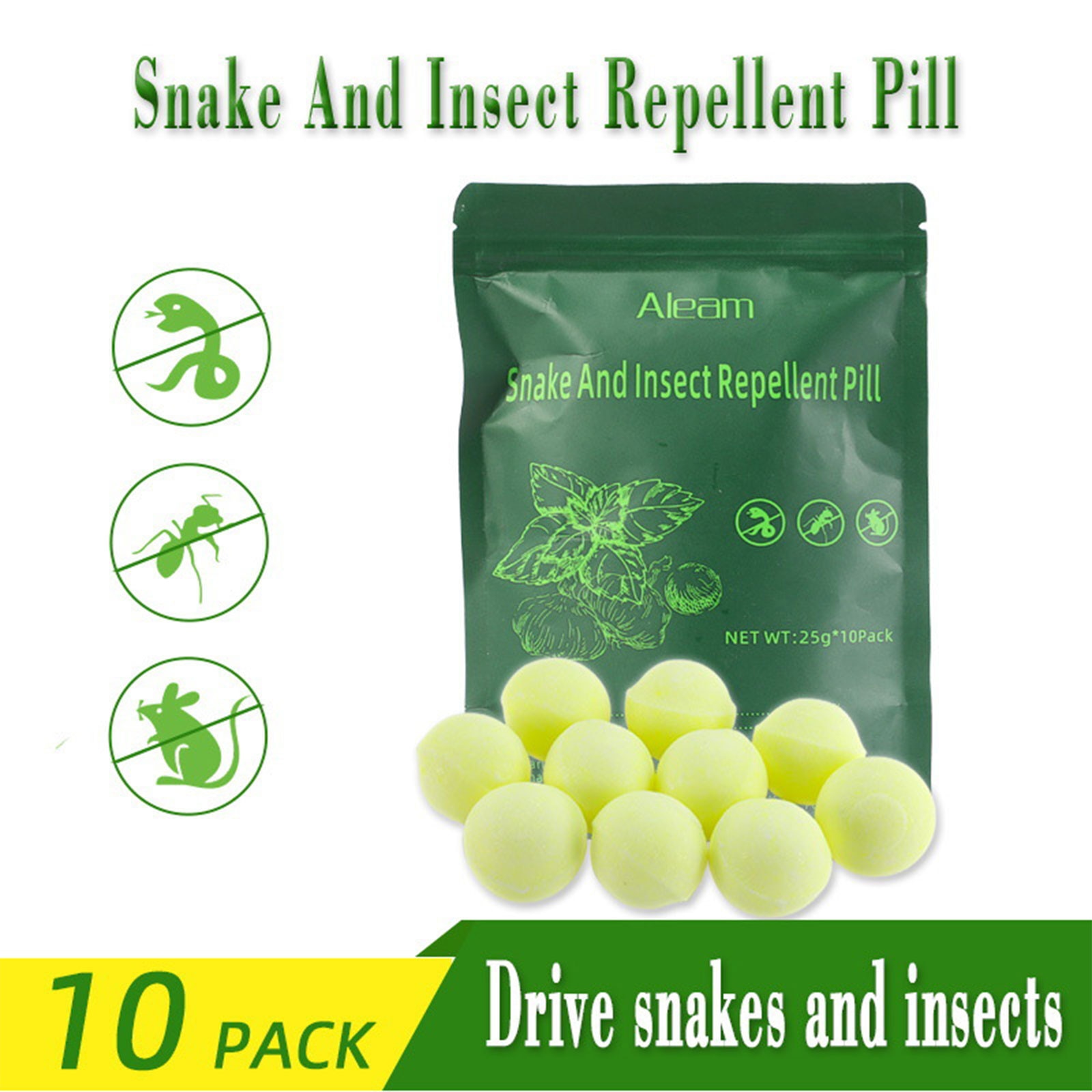 10pcs/pack Snake Away Repellent Aleam Snake Repellent Ball Lawn Garden Camping Snake Repellent Safe Ball Defense Snake
