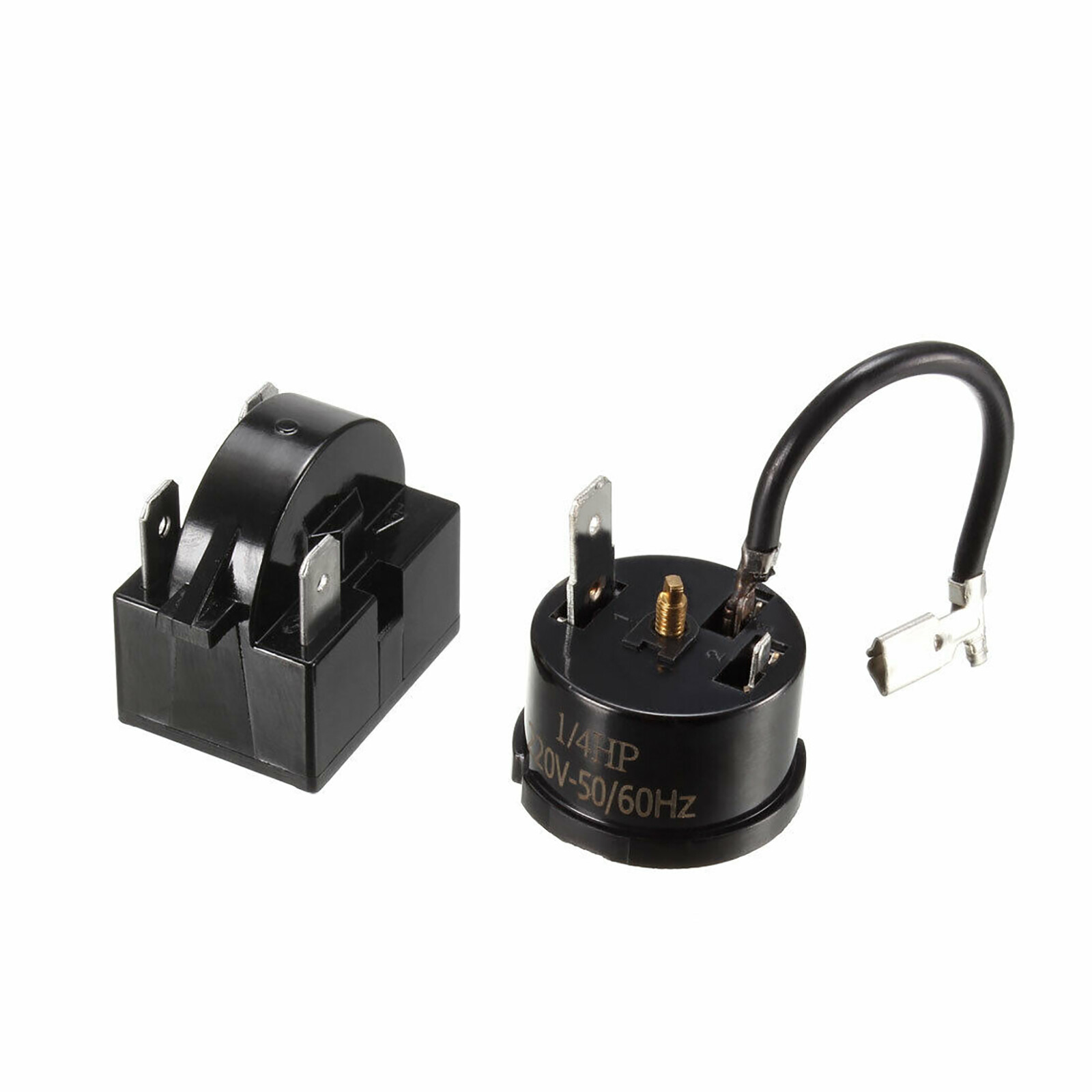 PTC Starter Relay 12 Ohm 3Pin & Compressor Overload Protector for Refrigerators Fridges Coolers Accessories