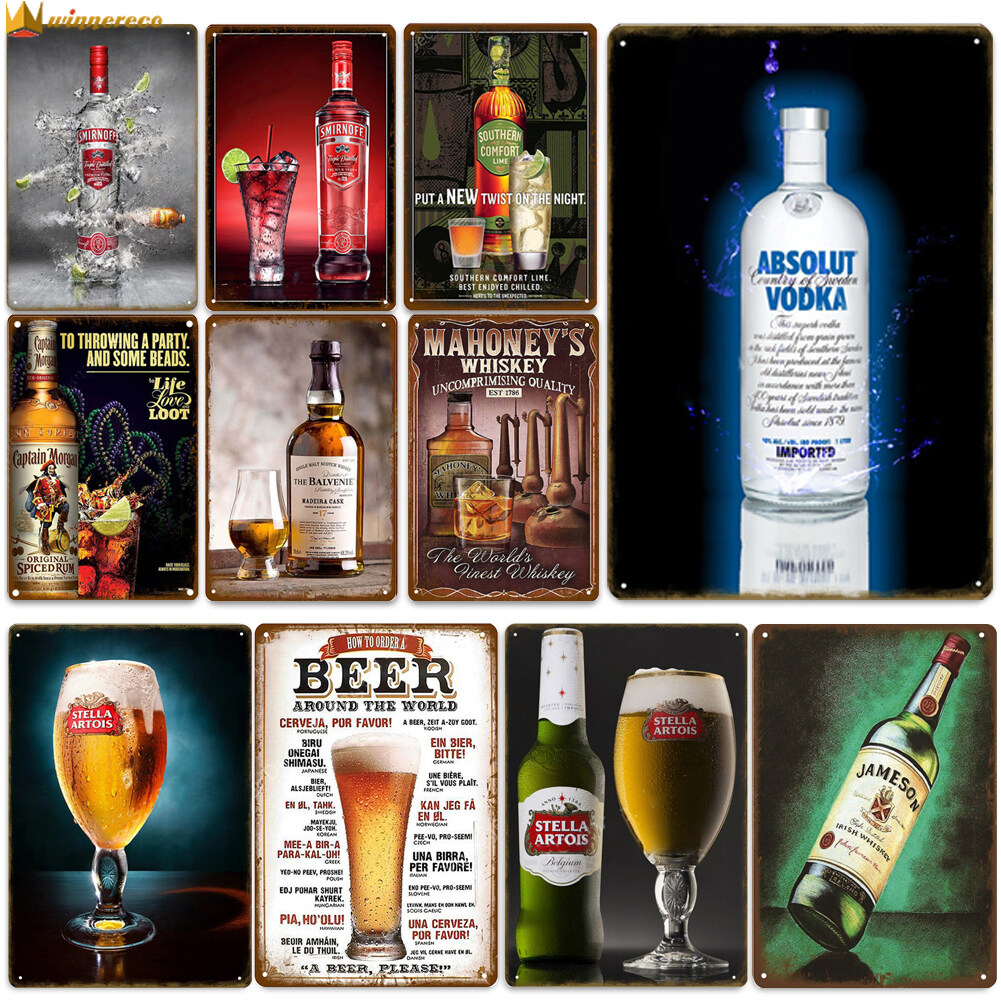 Chic Iron Painting Vintage Metal Tin Sign Whisky Posters Retro Tin Sign