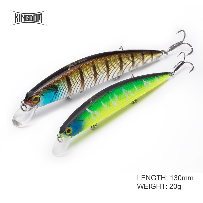 Kingdom Fishing Lure Wobblers Jerkbait 130 Mét 20 Gam Cứng Bait Sâu 0.8-1.5M Câu Cá Biển Minnow Mồi Với Móc Mạnh Mô Hình 3523N