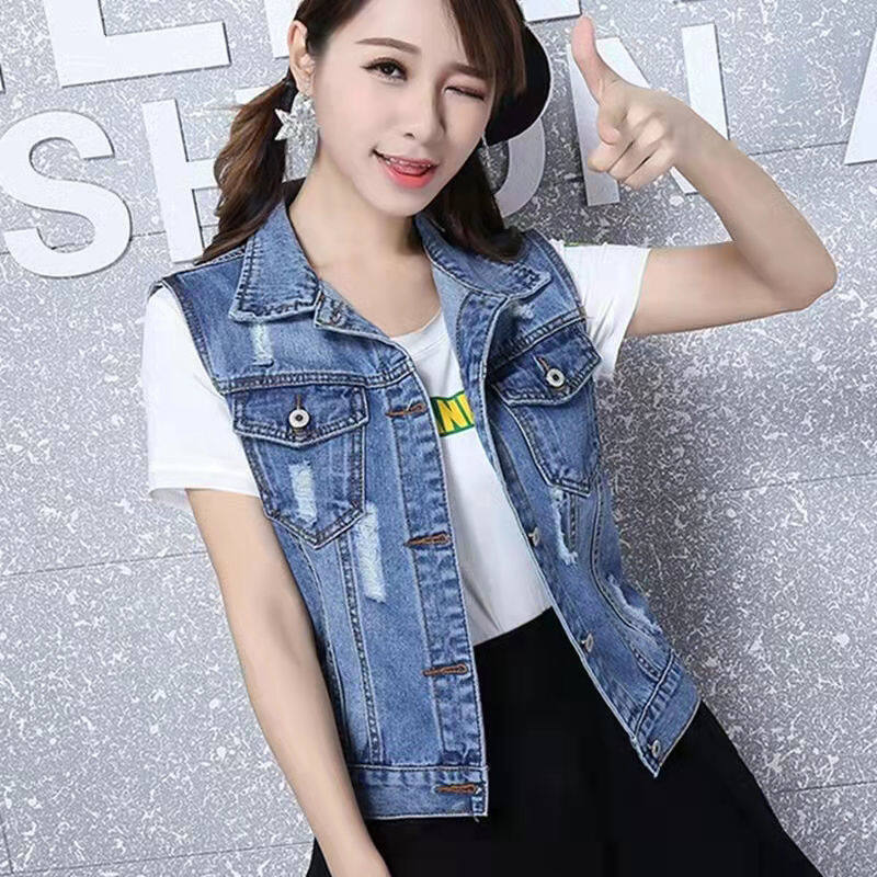 women denim vest