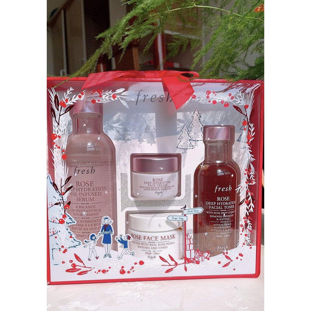 Fresh set bộ chăm sóc dưỡng da fresh rose 4 món fresh rose