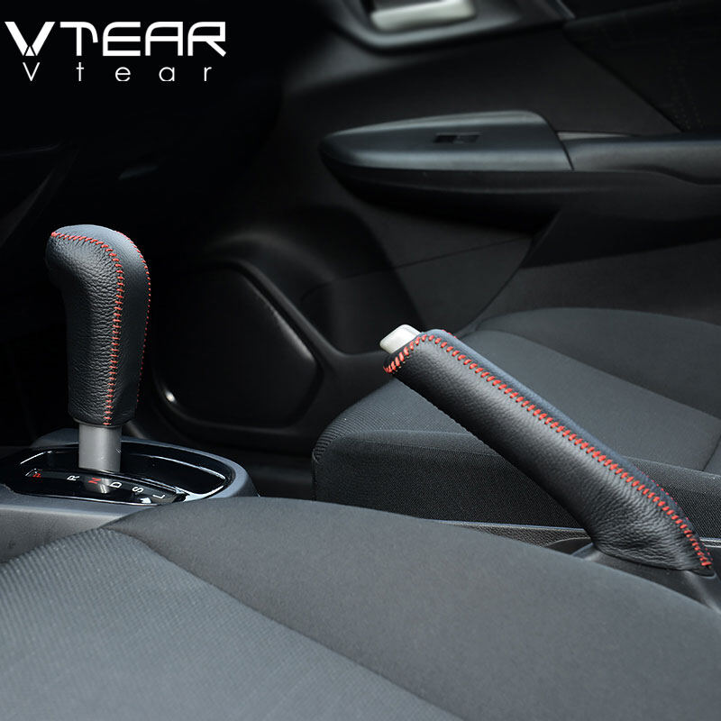 Vtear For Honda CITY 2004-2021 AT Gear Shift Collars Handbrake Grips Interior car-Styling hand brake cover Hand-stitched accessoris ราคา 468 บาท*ส่งฟรี
