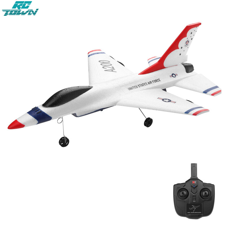 RCTOWN XK A200 F-16b Máy Bay Không Người Lái RC 2.4G 2CH Cánh Cố Định Epp Mô Hình Điện Xây Dựng RTF Đồ Chơi Ngoài Trời Cho Trẻ Em Trai