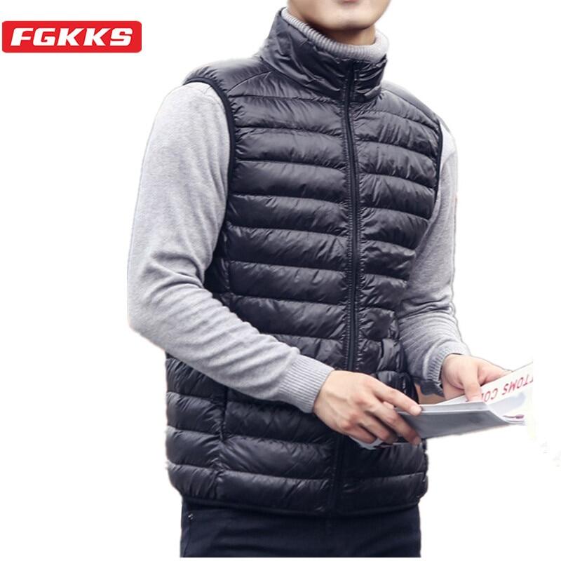 FGKKS Áo Gi-lê Lông Vũ Nam Thương Hiệu Thời Trang Áo Gi-lê Lông Vịt Nhẹ Không Tay Thường Ngày Mùa Đông Mới Áo Khoác Nam
