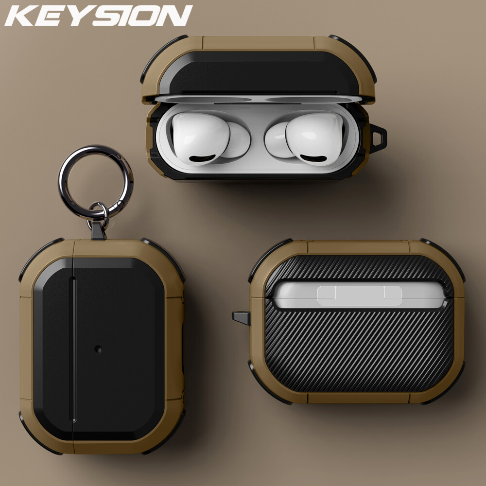 KEYSION Shockproof Case for Apple AirPods Pro 2 1 Soft Silicone With Metal Hook Bluetooth Earphone Cover for AirPods 3 2 1 ราคา 69 บาท*ส่งฟรี