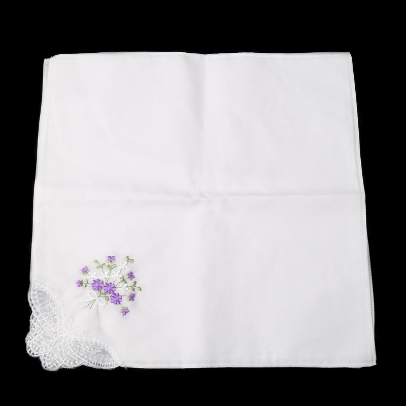6 chiếc khăn tay ren thêu bằng cotton cổ điển cho nữ khăn tay hoa cho nữ