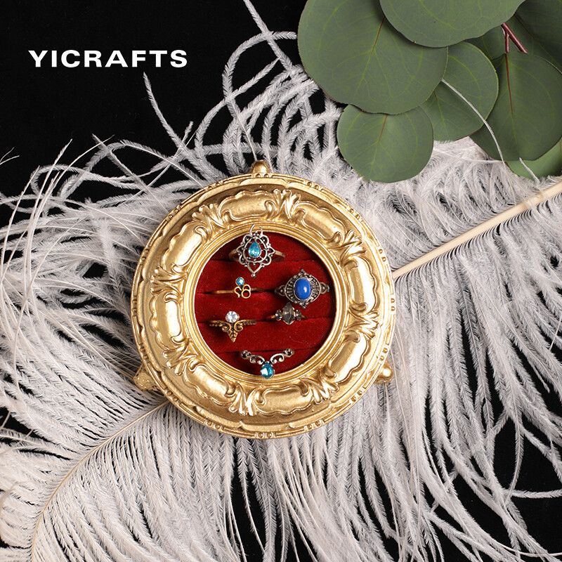Yicrafts mâm khay trang sức mâm cất giữ đồ dùng nhẫn hình tròn vật dụng thủ công mỹ nghệ trang trí hôn lễ món ăn vặt,kệt trưng bày châu báu,kệ trưng bày bông tai
