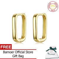 BAMOER ต่างหูเงินหัวเข็มขัดสี่เหลี่ยม925เงินสเตอร์ลิงต่างหูฝรั่งเศสคลาสสิกสำหรับปาร์ตี้งานแต่งงานเครื่องประดับดี BSE478