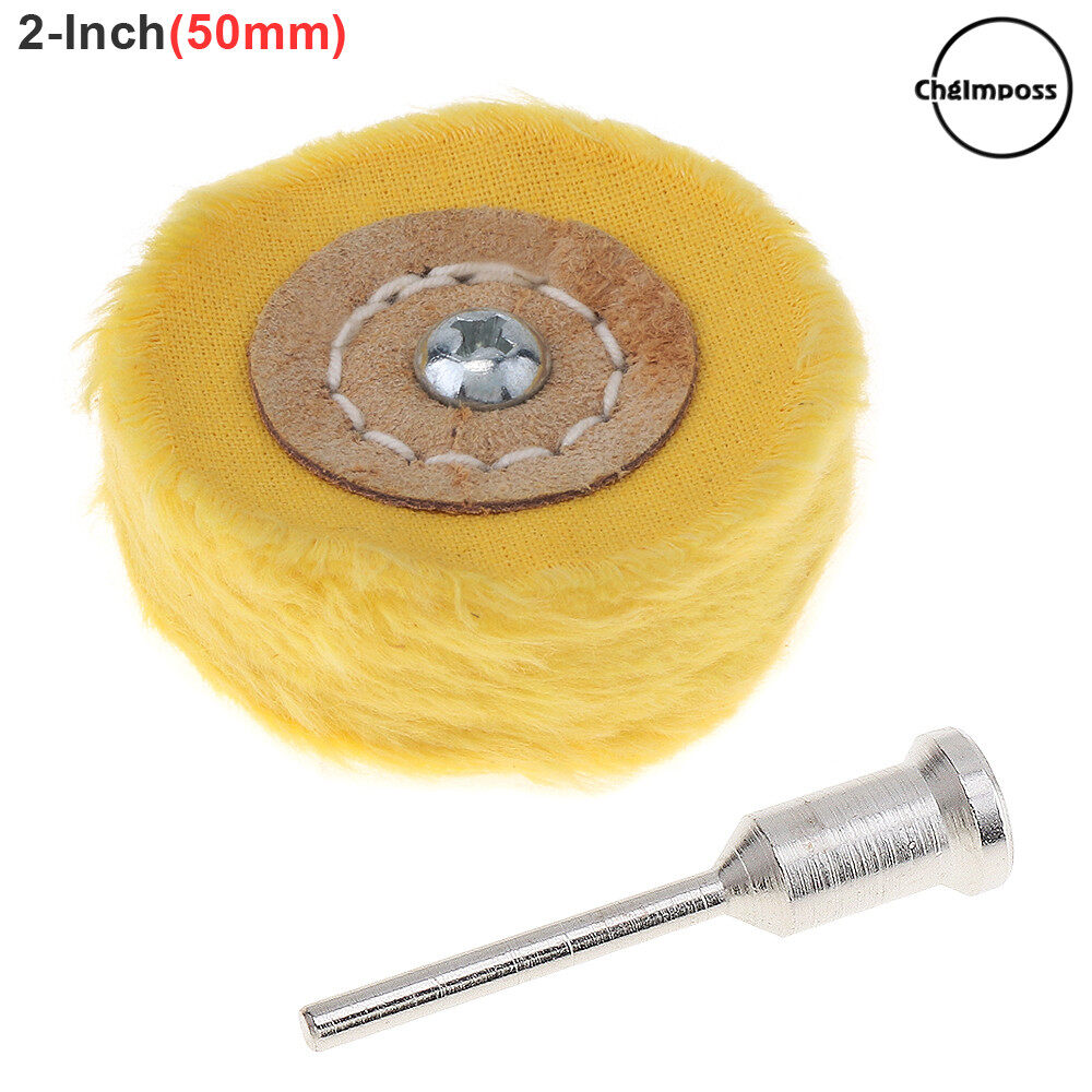 ChgImposs 2 Inch Màu Vàng Đánh Bóng Bông Vải Bánh Xe Đệm Bông Với Shank 3Mm