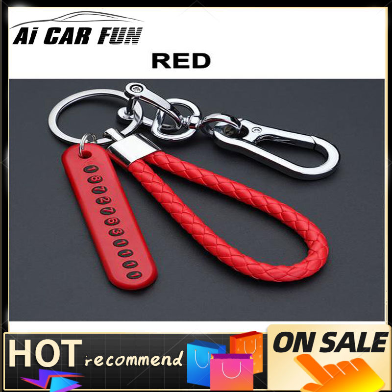 Ai CAR FUN Chống Mất Giấy Phép Điện Thoại Biển Số Xe Keychain Mặt Dây Xe Số Điện Thoại Thẻ Keychain Keyring Xe Nội Thất