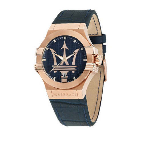 [2 Years Warranty] Maserati Potenza 42mm Blue Leather Men's Quartz Watch R8851108027 ราคา 6,464 บาท*ส่งฟรี