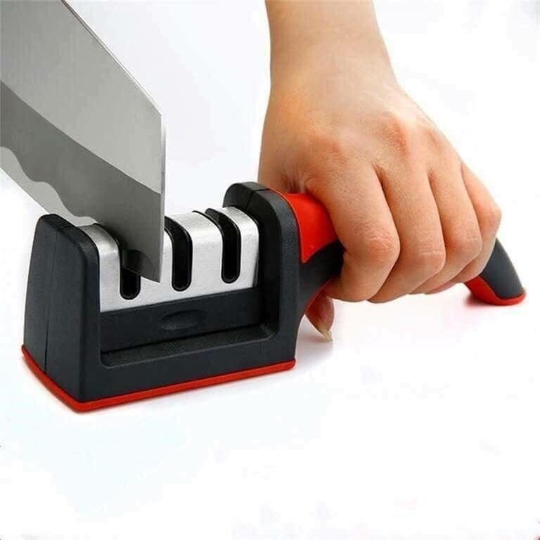 Dụng cụ mài dao 3 rãnh có tay cầm,dụng cụ mài dao thông minh - 031003
