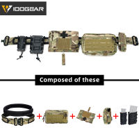 IDOGEAR Tactical Belt Set + Utility Pouch + Medical Pouch + Flash bang Pouch + 9mm 556 Mag Pouch Set Military Blet mag Pouch Set 3414