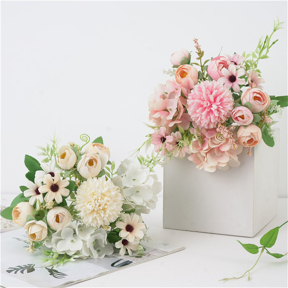 Tiệc cưới hoa lụa nhà hoa mẫu đơn Bó hoa giả