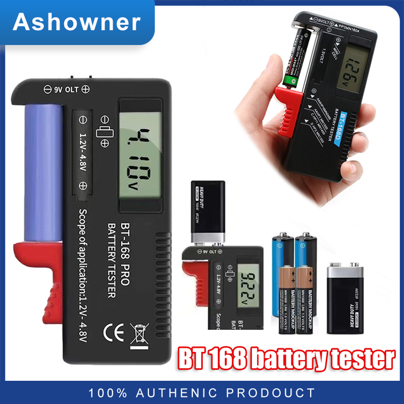 Máy kiểm tra pin kỹ thuật số bt168 pro máy kiểm tra vôn cho nút aa aaa 9v máy kiểm tra dung lượng pin nhiều kích cỡ dụng cụ đo điện áp bt168d bt-168d