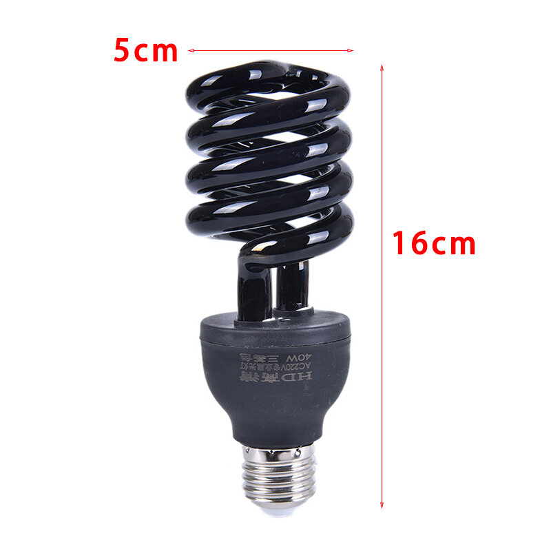 Qia e27 220v 40w ánh sáng năng lượng thấp cfl bóng đèn uv vít cực tím đèn màu tím