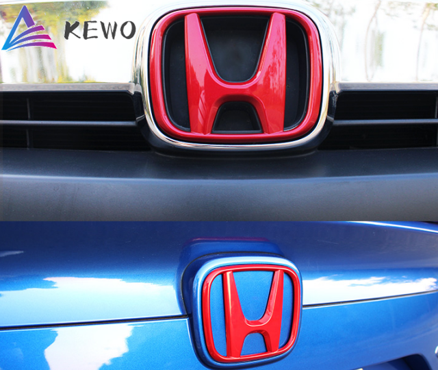 2 LOGO Honda Màu Đỏ Bóng (Trước & Sau) Huy Hiệu/Biểu Tượng CIVIC CITY CRV ACCORD BRIO MOBILIO BRV JAZZ