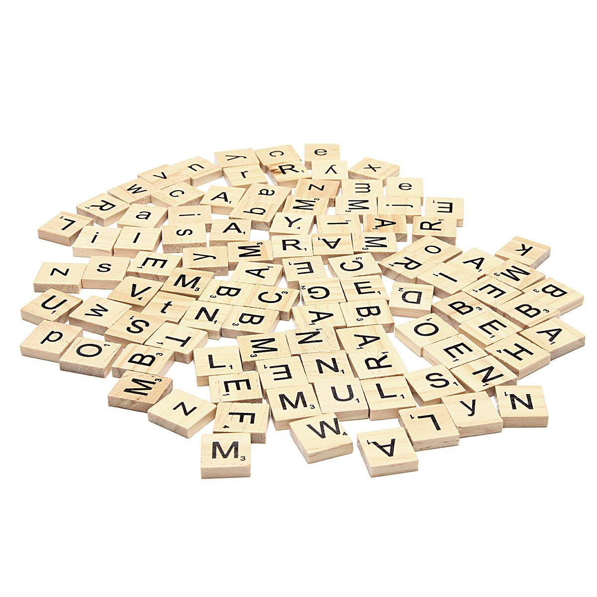 Generic 100pcs School Wooden Scrabble Tiles Letters Wedding Pendants 