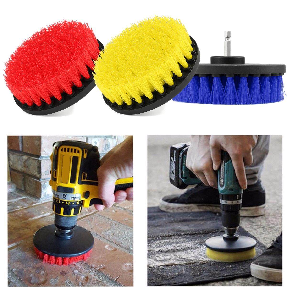 Generic 3 Drill Powered Brush Multipurpose For Shower Tub Tile Carpet