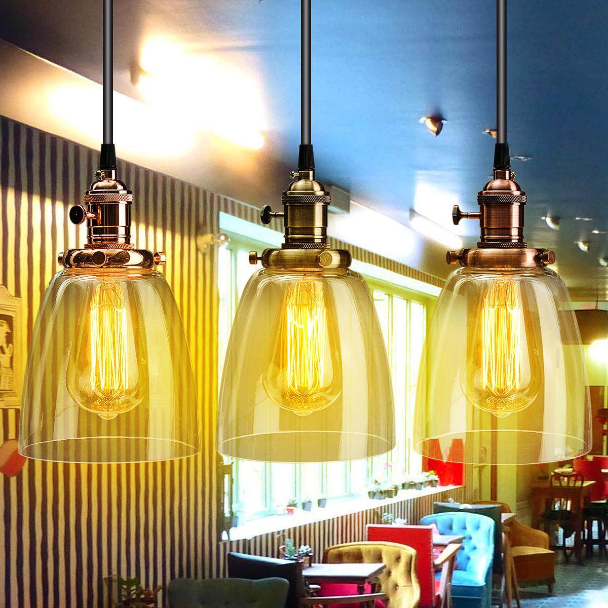Generic Modern Retro Vintage Ceiling Light Glass Pendant Chandelier