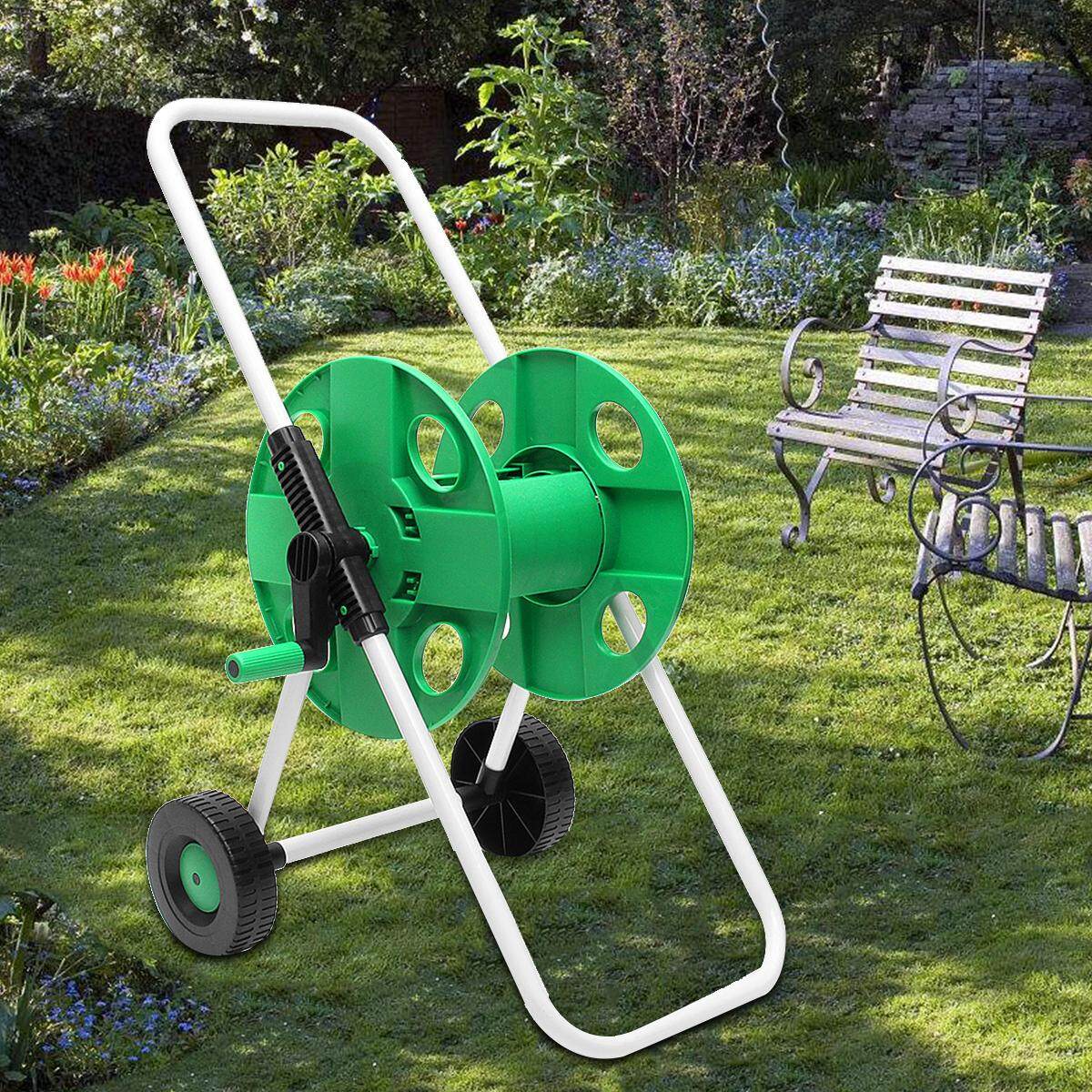 Generic Movable Garden Watering Trolley Complete Hose Pipe Reel Cart ...