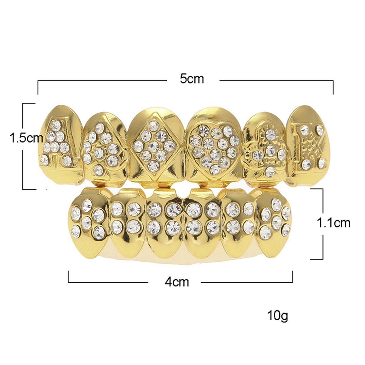 Generic Gold Silver Hip Hop Teeth Grillz Top & Bottom Grill Teeth